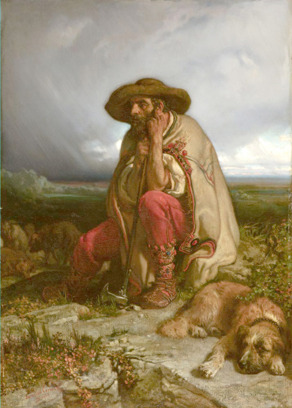 slovak shepherd with dog